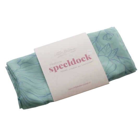 Little Botanic Label Playcycle Speeldoek Groot 95cm Botanicals Mintgroen | Sensorisch Speelgoed | Intoplay
