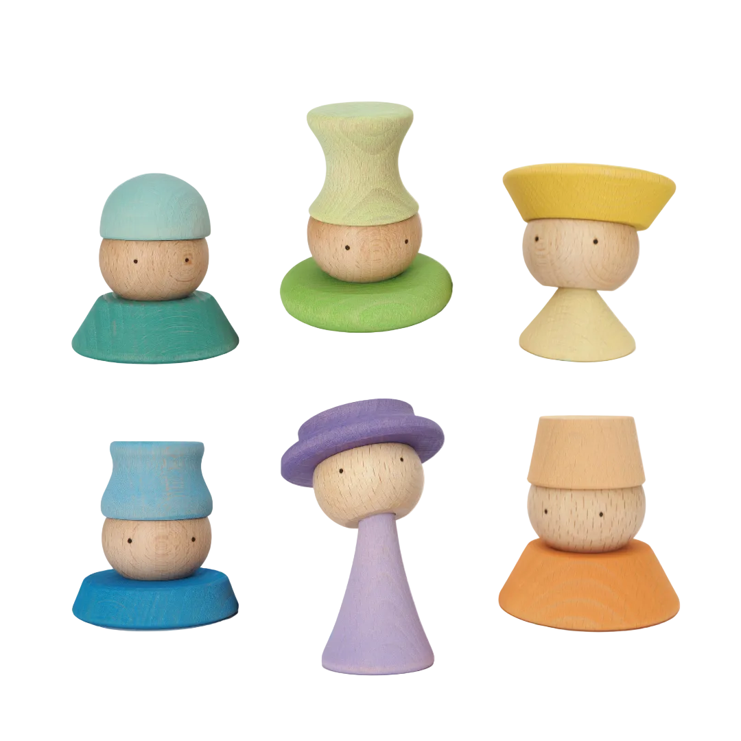 Ocamora houten Hats in verschillende kleuren voor vrij spel
