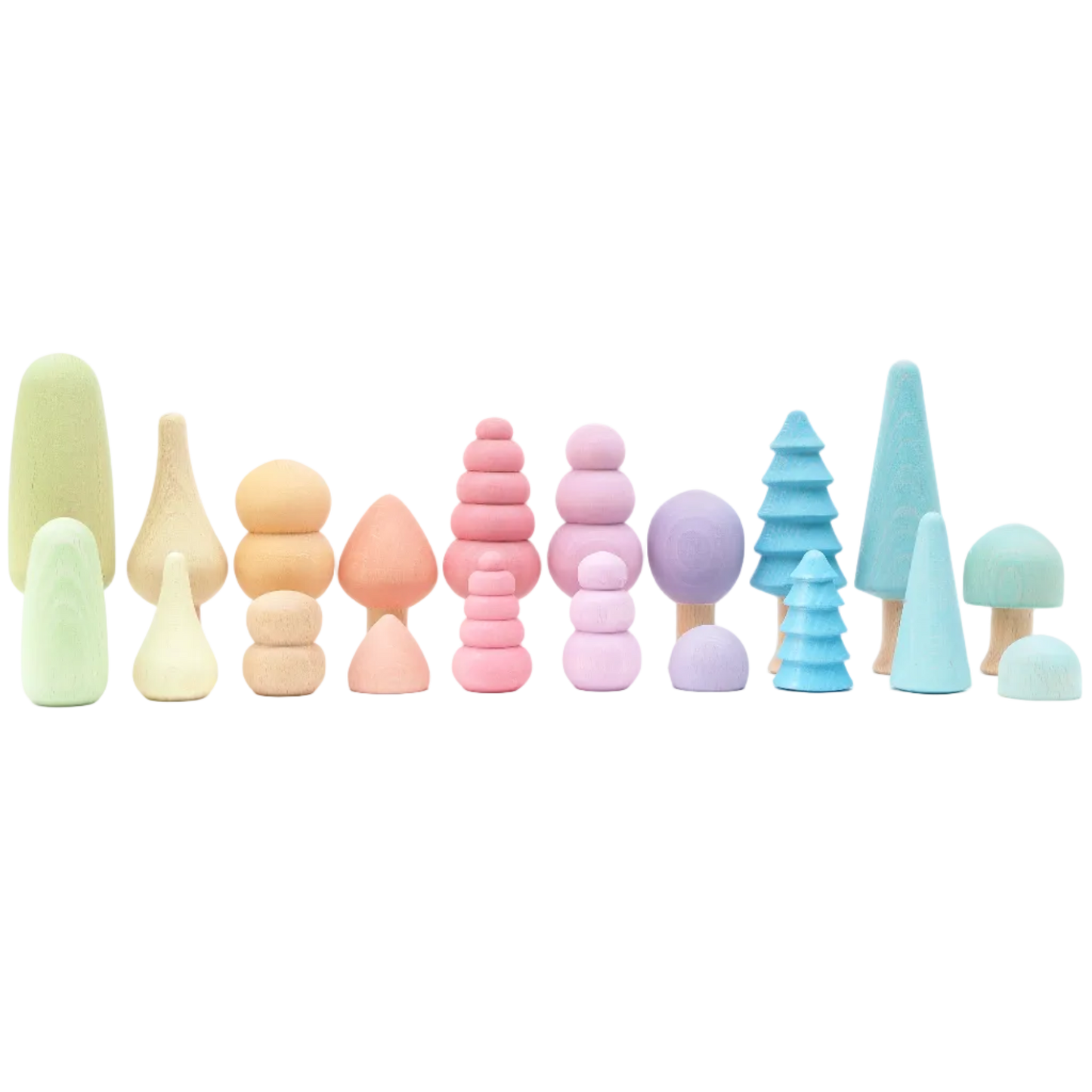 Ocamora Houten Bomen Pastel gecombineerd met bonsais