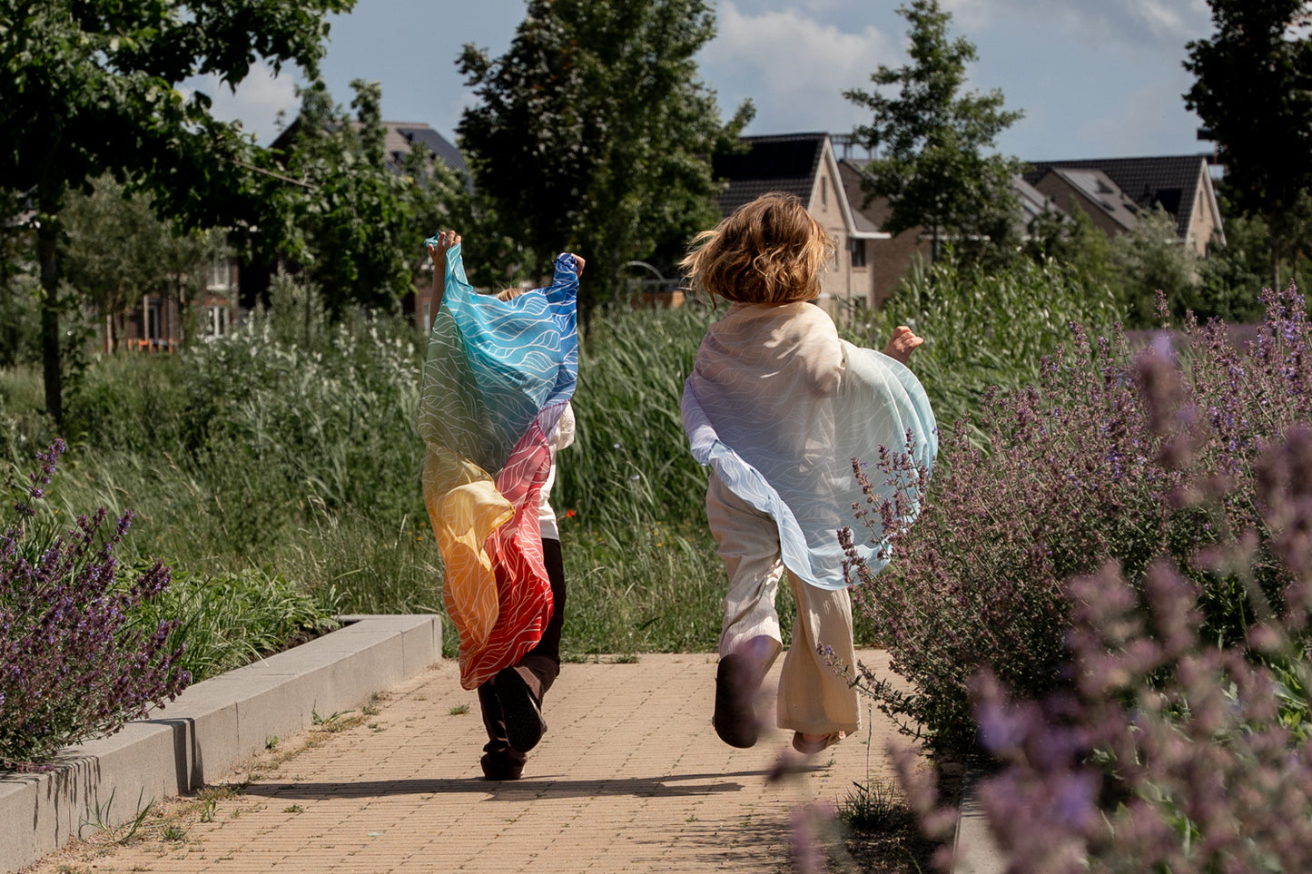 Little Botanic Label Playcycle Speeldoek Groot 95cm Ombre Rainbow | Sensorisch Speelgoed | Intoplay