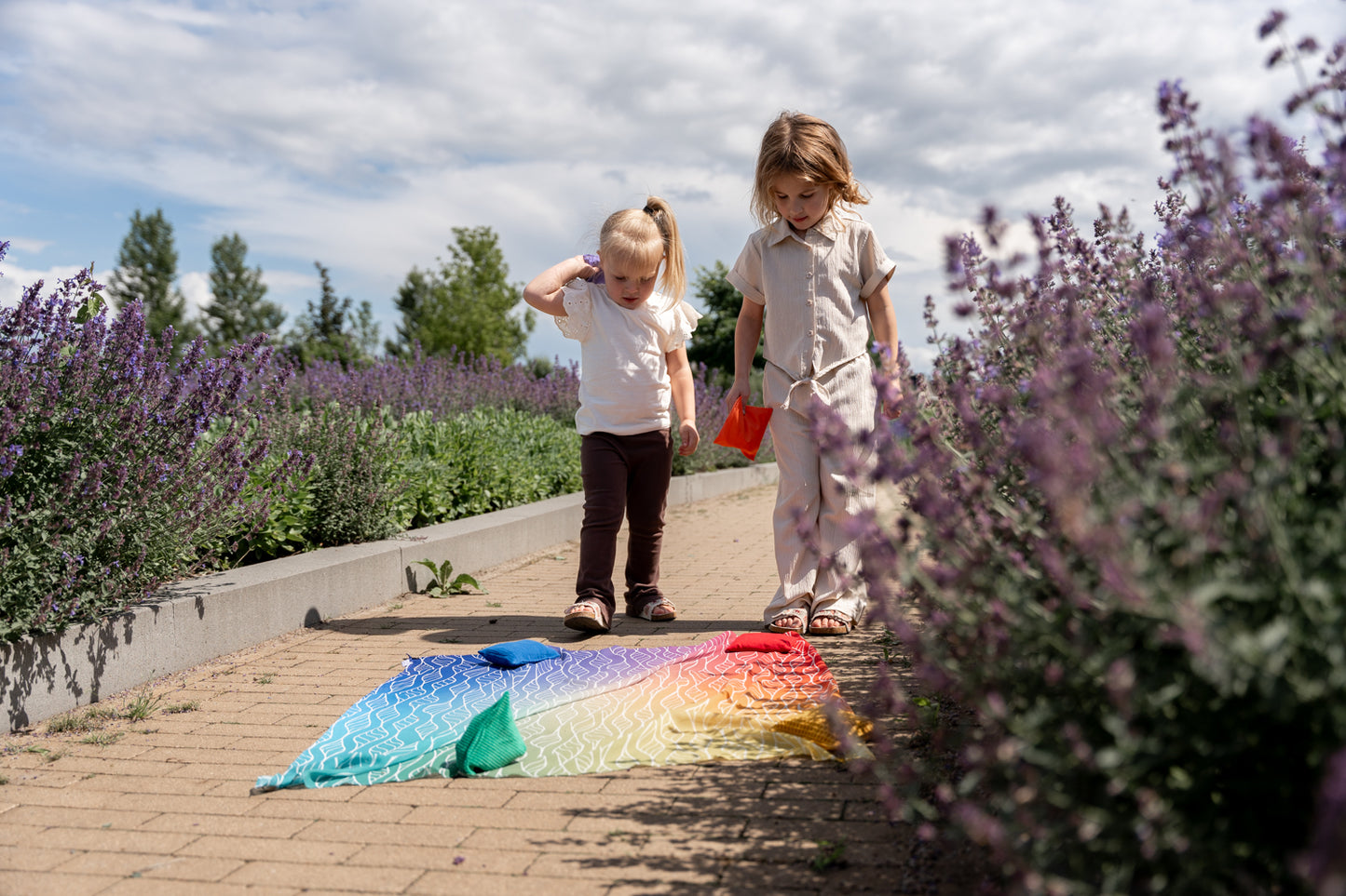 Little Botanic Label Playcycle Speeldoek Groot 95cm Botanicals Lila | Sensorisch Speelgoed | Intoplay