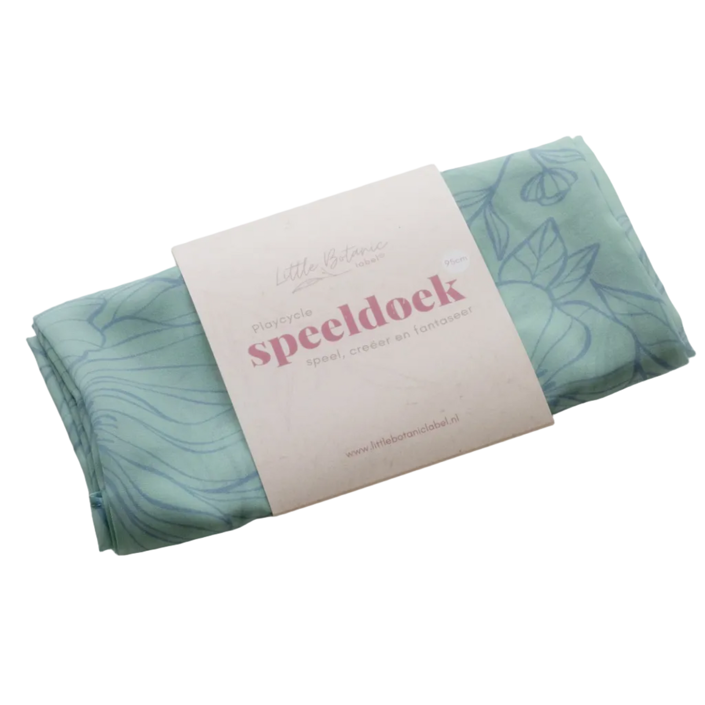 Little Botanic Label Playcycle Speeldoek Groot 95cm Botanicals Mintgroen | Sensorisch Speelgoed | Intoplay