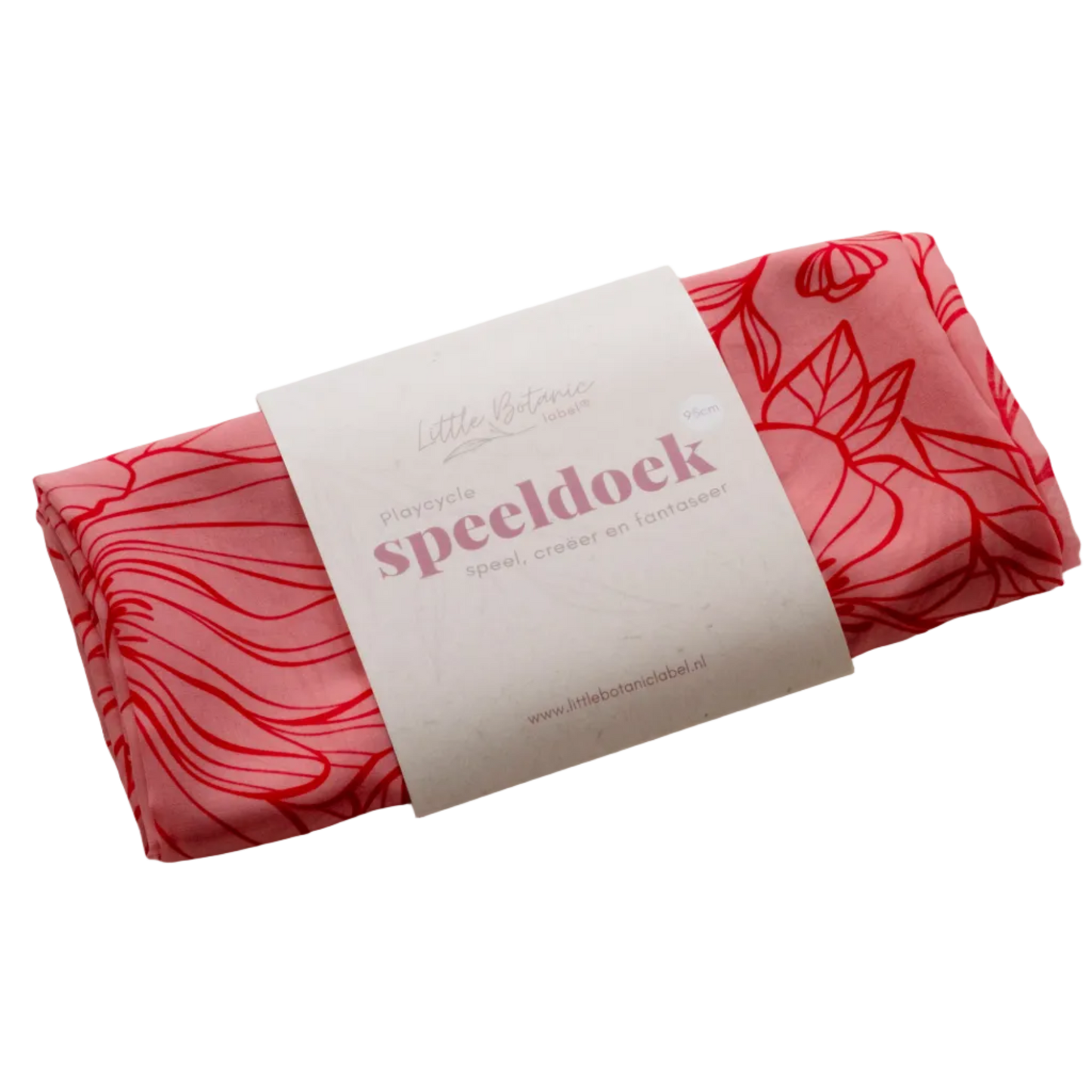 Little Botanic Label Playcycle Speeldoek Groot 95cm Botanicals Lichtrood | Sensorisch Speelgoed | Intoplay