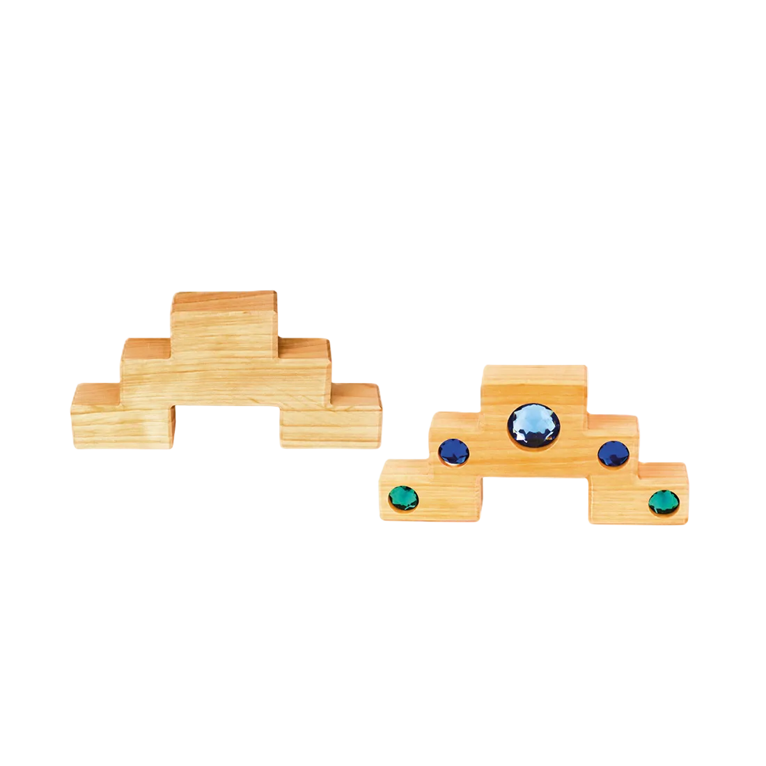 detail van houten trapblokken Bauspiel Colour Staircase geolied hout