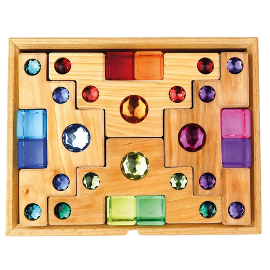 Bauspiel Colour Staircase met luminous blocks volledige set houten lichtblokken trap