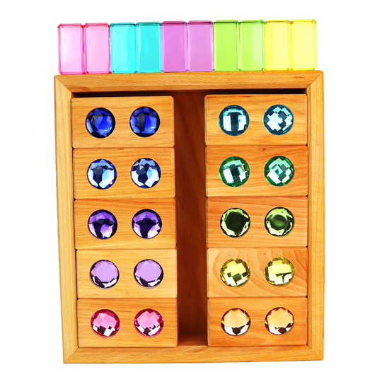 Bauspiel Colour Track Pastel houten  en acryl pastel blokken