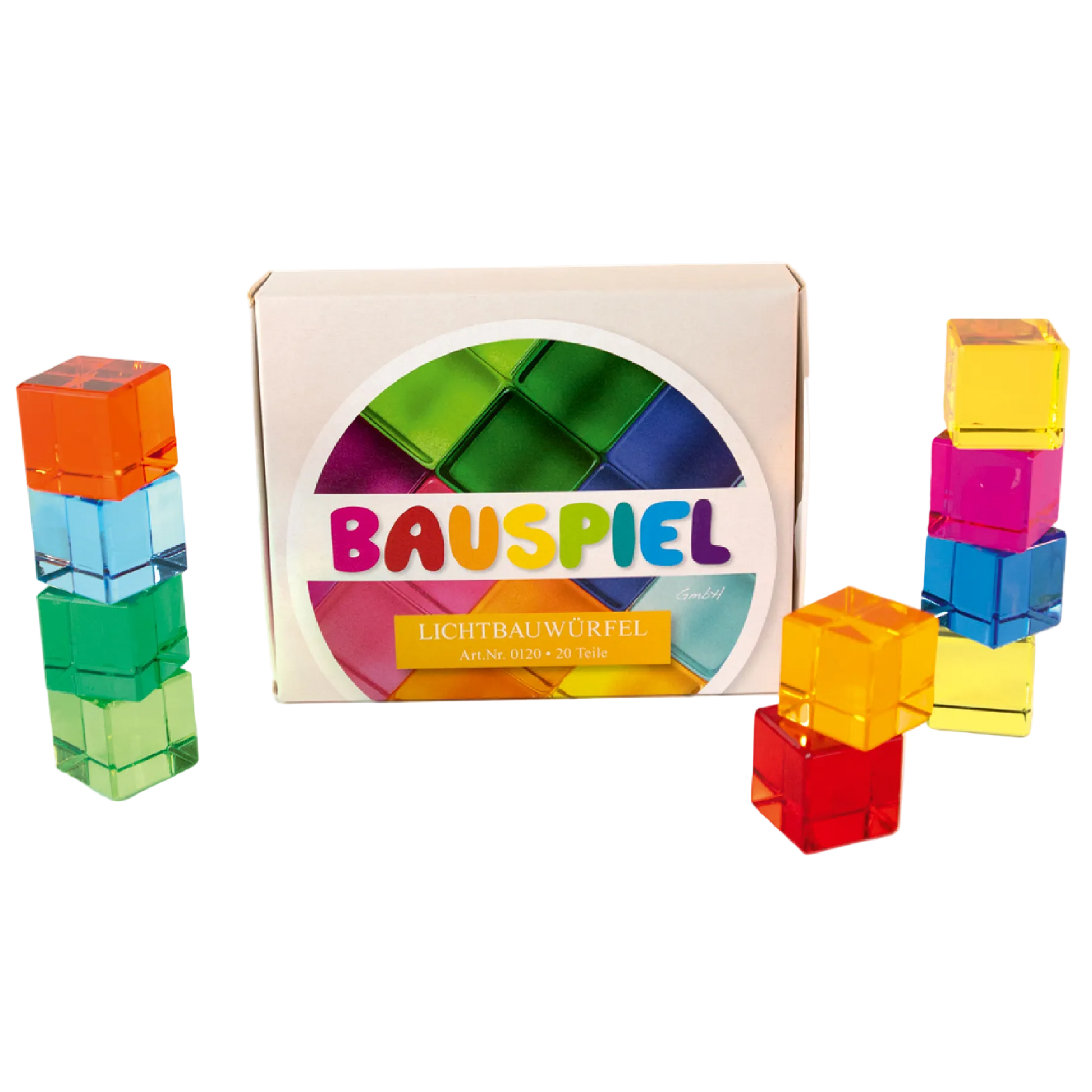 Bauspiel Lucent Cubes transparante gekleurde blokjes in originele verpakking