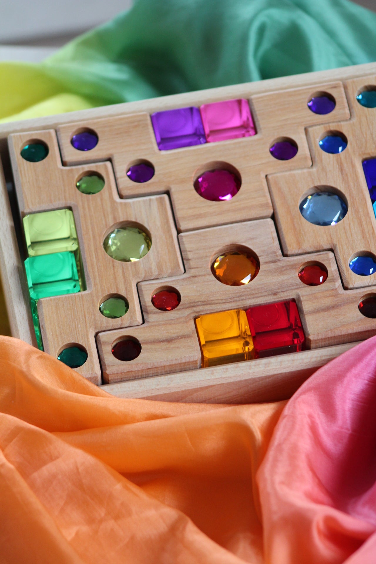 transparante luminous blocks Bauspiel met gekleurd licht effect