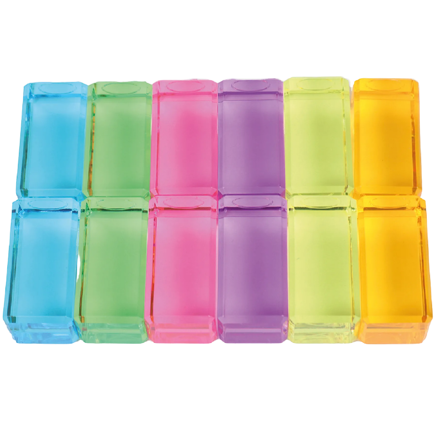 Bauspiel Luminous Blocks Pastel met transparante gekleurde blokken in zachte pastelkleuren