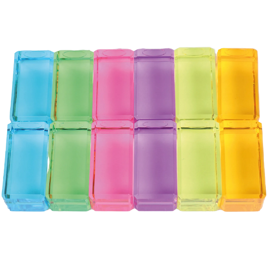 Bauspiel Luminous Blocks Pastel met transparante gekleurde blokken in zachte pastelkleuren