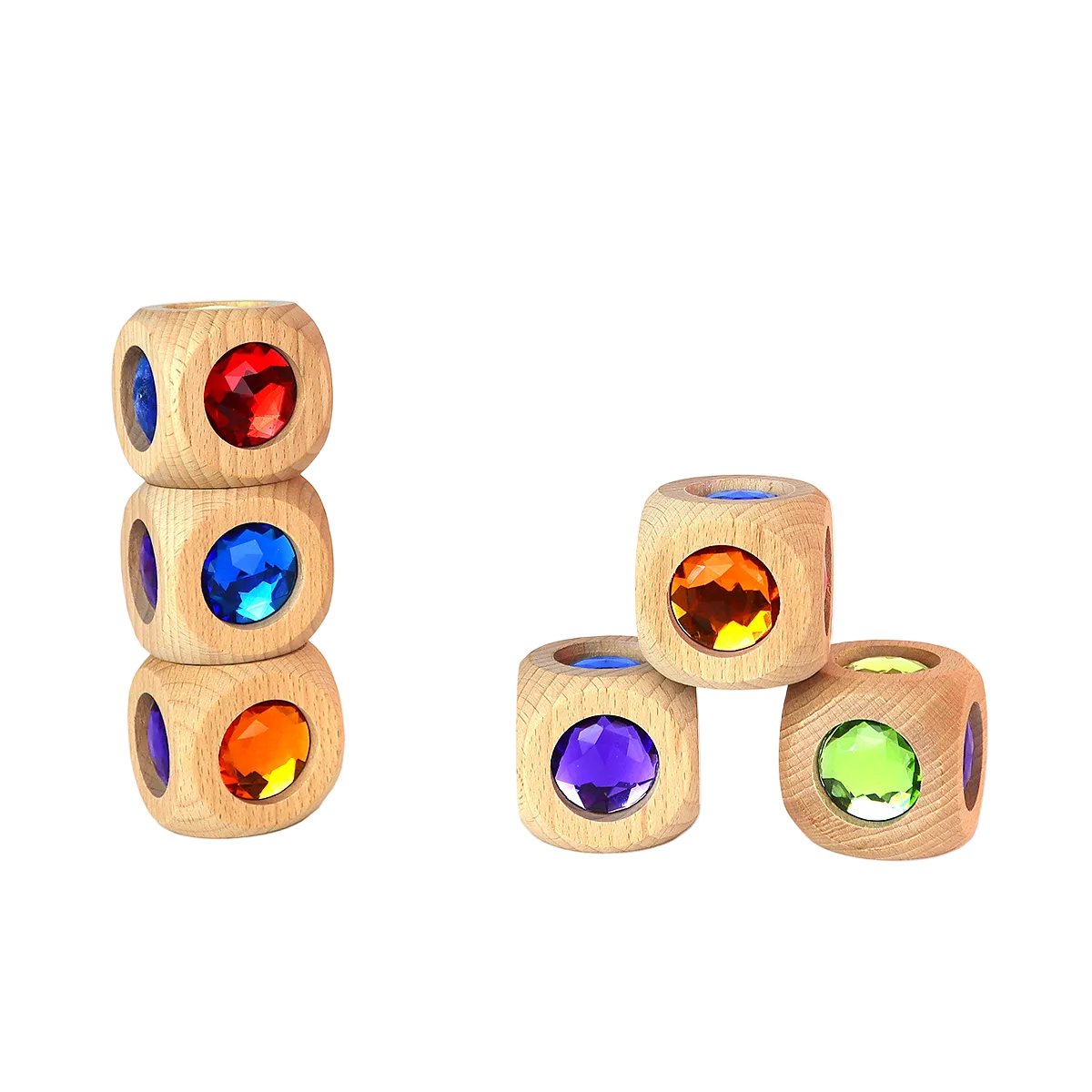 Bauspiel Magic Cube creëert speelse kleur effecten wanneer licht op het blok schijnt