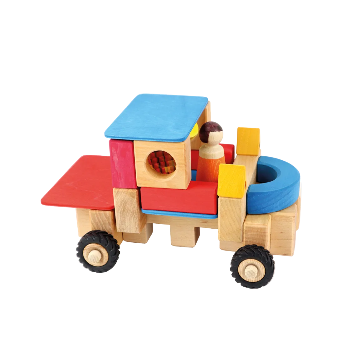 Bauspiel Wheel Kit M combinatie van houten blokken en wielen voor veelzijdig spel