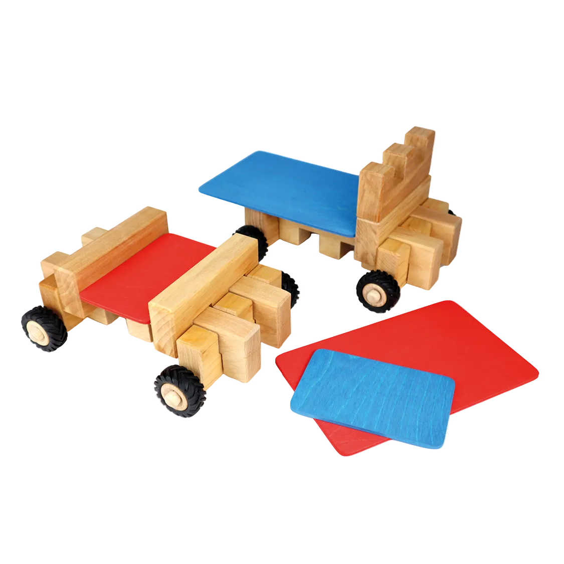 Bauspiel Wheel Kit M houten bouwset met wielen voor creatief open einde spel