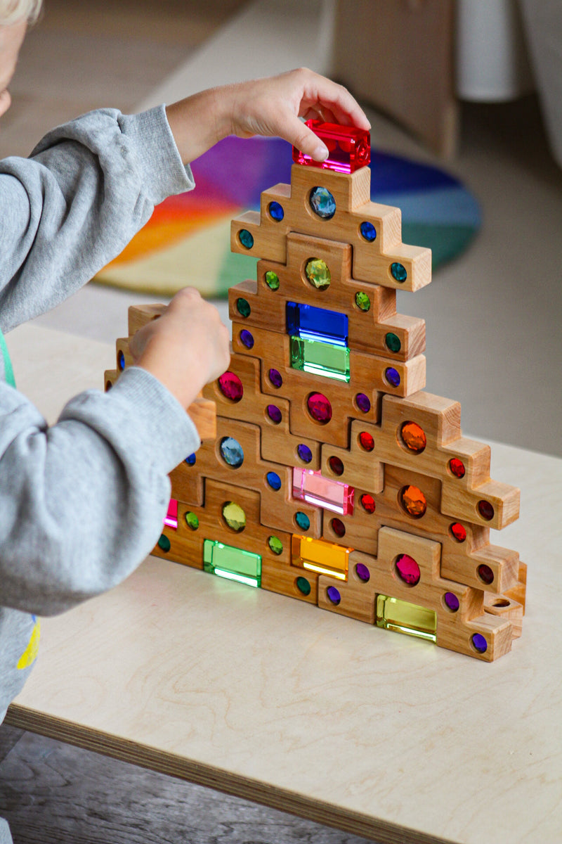 Bauspiel Colour Staircase met Luminous Blocks | Bouwspeelgoed | Intoplay