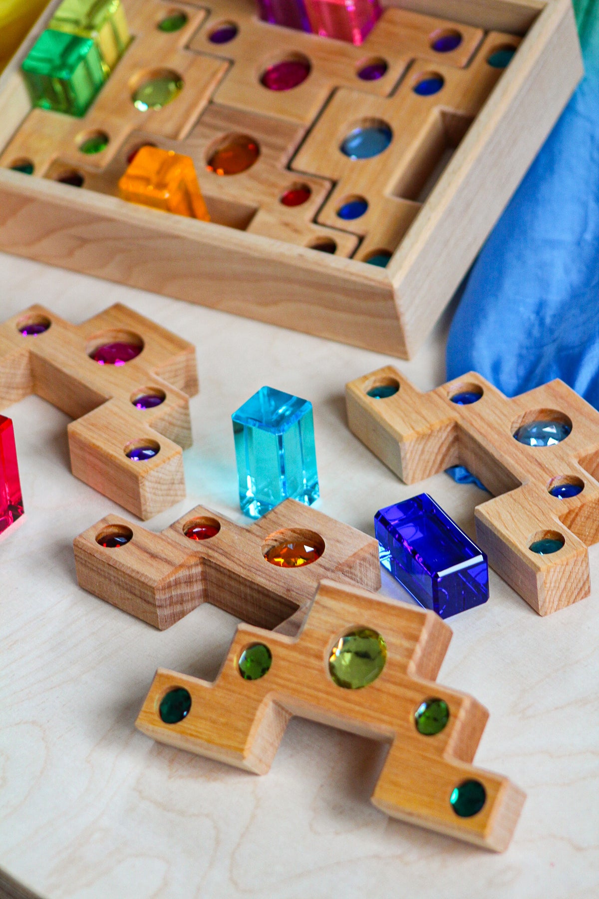 Bauspiel Colour Staircase met Luminous Blocks | Bouwspeelgoed | Intoplay