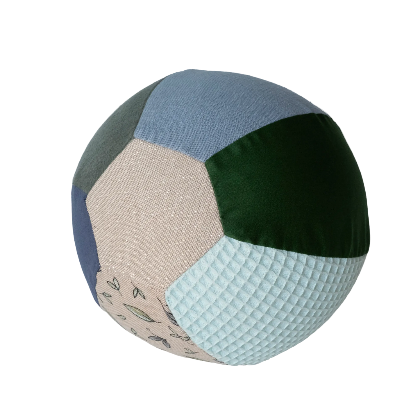sensorische ballonbal Green Jeans met verschillende stoffen