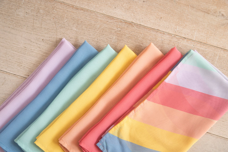 Little Botanic Label Playcycle Speeldoeken Pastel Set 7-delig 30cm | Sensorisch Speelgoed | Intoplay