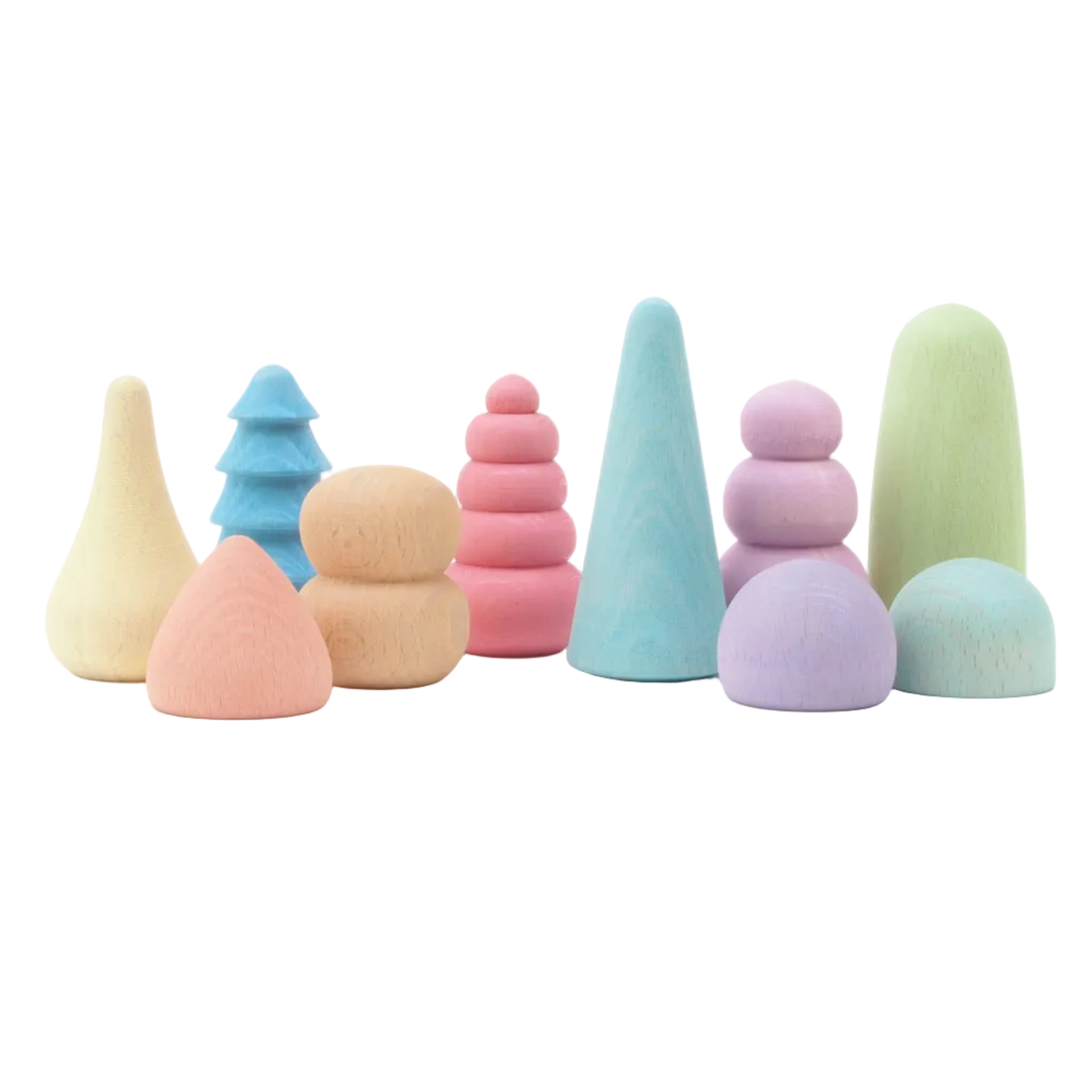 Ocamora pastel houten bonsais voor open einde speelgoed