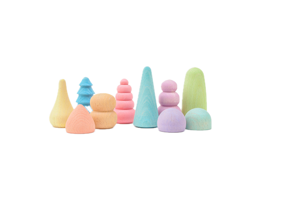 Ocamora pastel houten bonsais voor open einde speelgoed