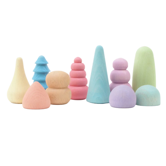 Ocamora pastel houten bonsais voor open einde speelgoed