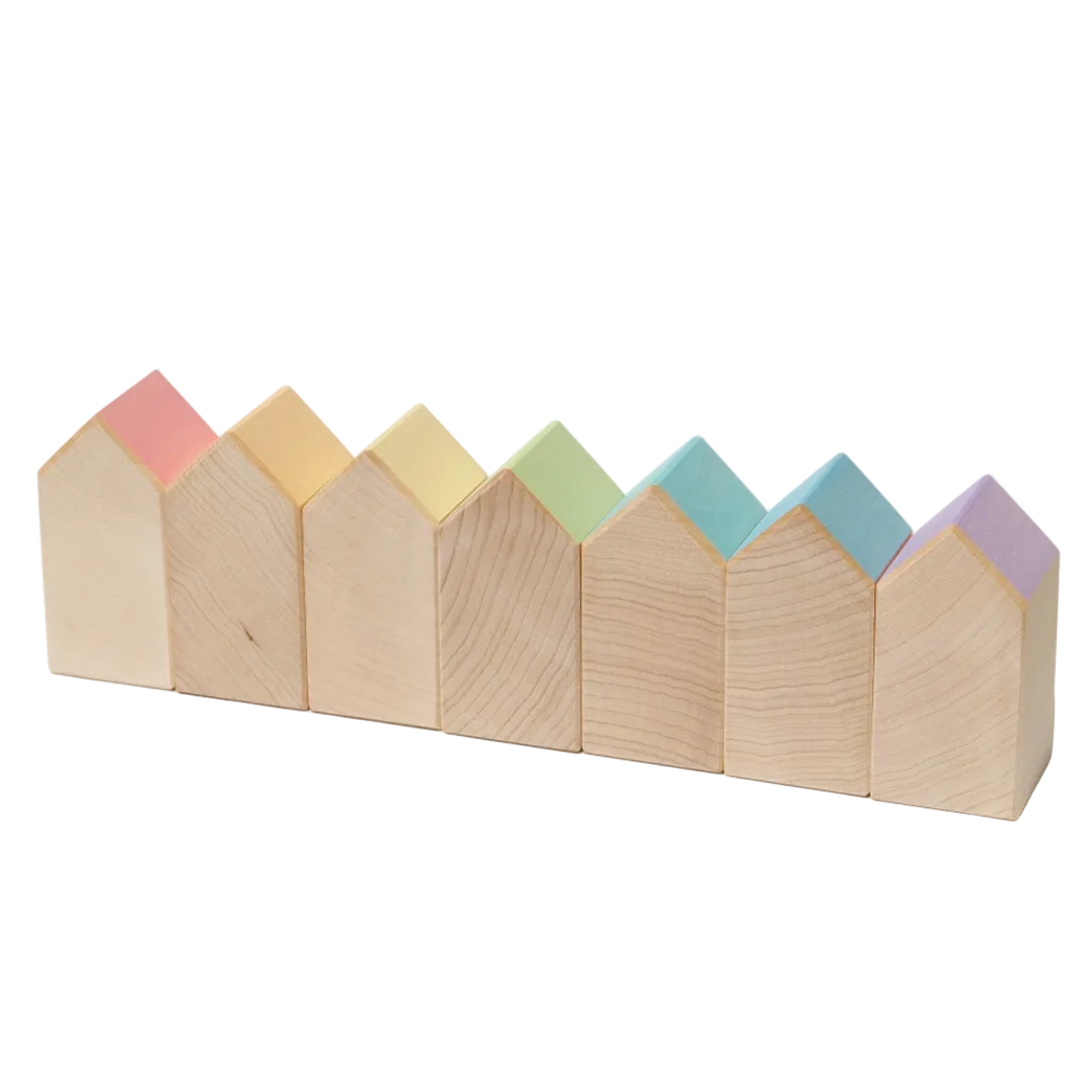 Ocamora Houses Pastel houten huisjes voor open einde speelgoed