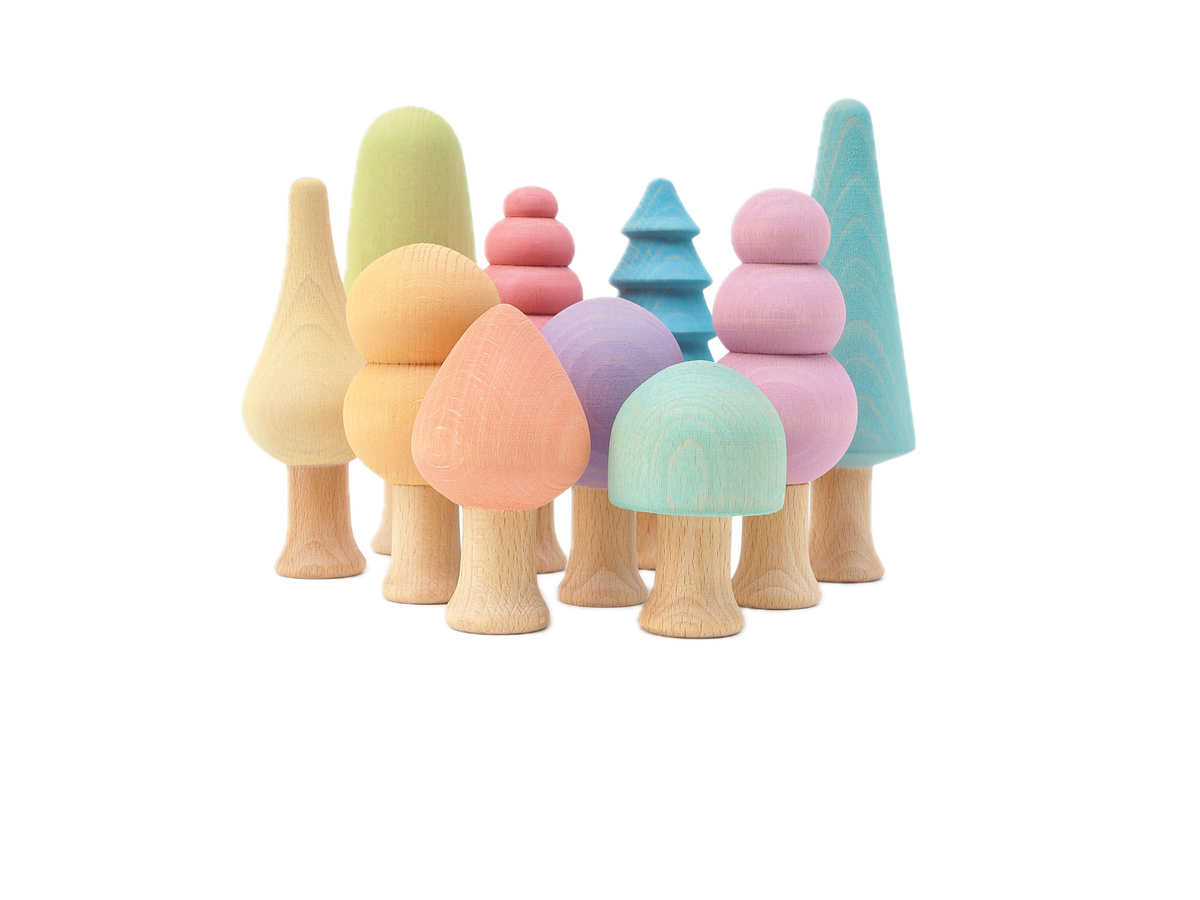Ocamora Houten Bomen Pastel | Bouwspeelgoed | Intoplay