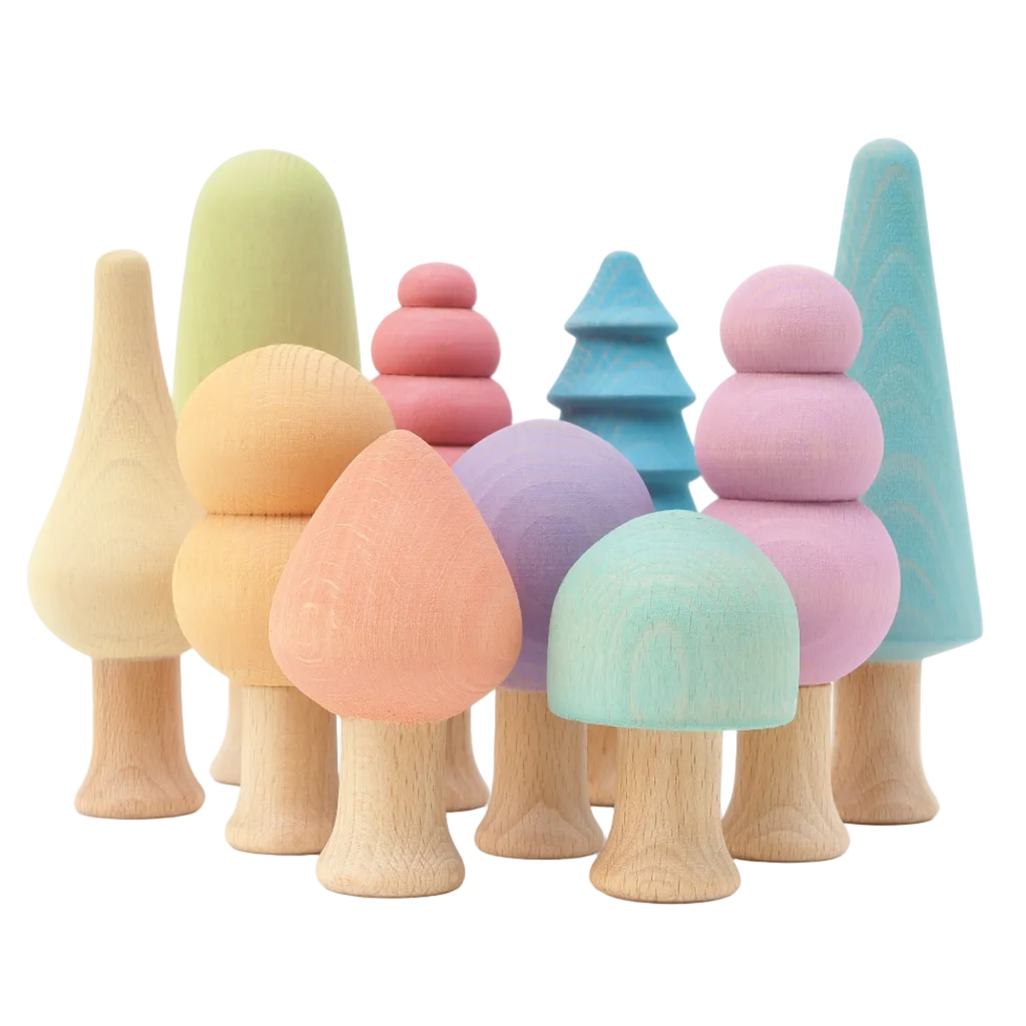 Ocamora Houten Bomen Pastel voor open einde speelgoed