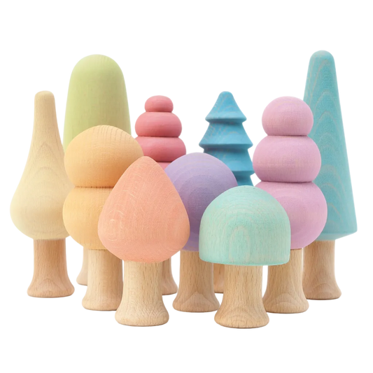 Ocamora Houten Bomen Pastel voor open einde speelgoed