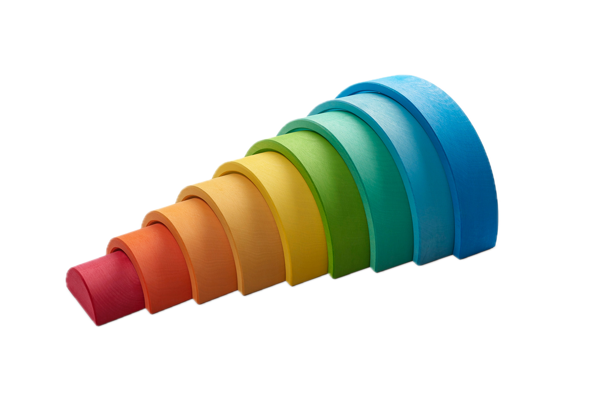 Creatieve speelopstelling met Ocamora Houten Regenboog Blauw