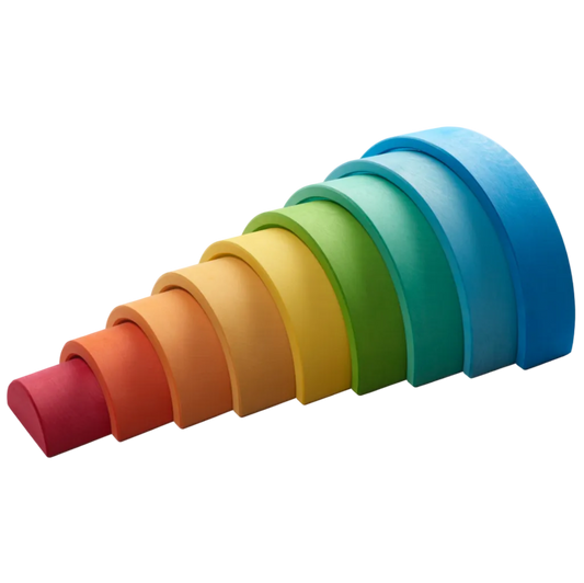 Tunnel gebouwd met Ocamora Houten Regenboog Blauw