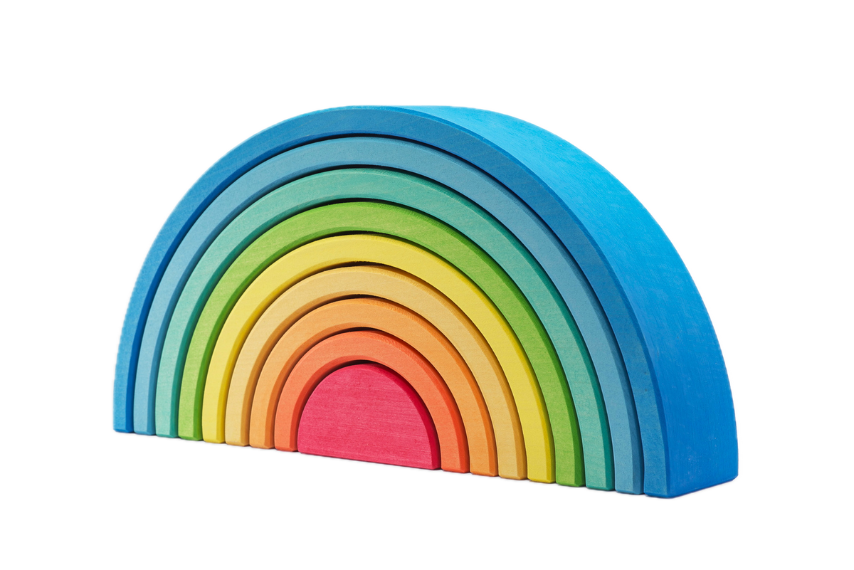 Ocamora Houten Regenboog Blauw | Bouwspeelgoed | Intoplay