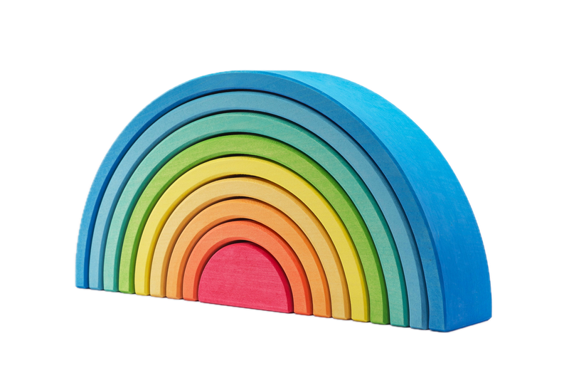 Ocamora Houten Regenboog Blauw | Bouwspeelgoed | Intoplay
