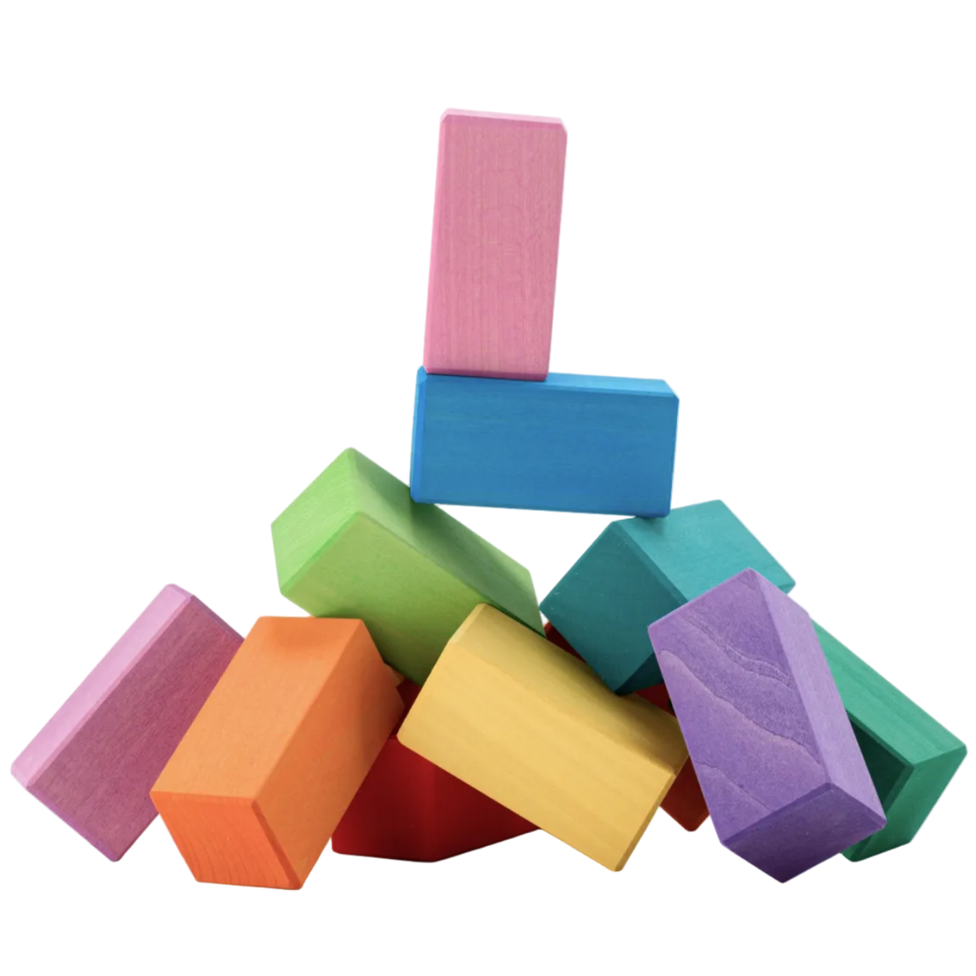 Ocamora Rectangular Prisms Classic Regenboog blokken voor bouwen en balansspel