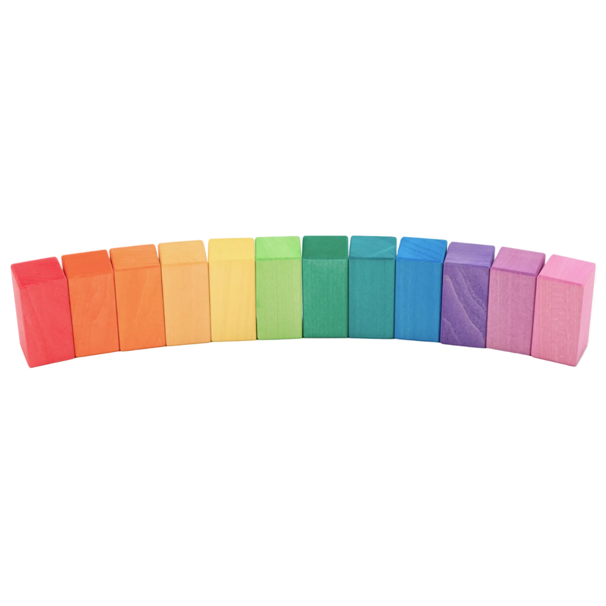 Speelopstelling met de Ocamora Rectangular Prisms Classic Regenboog blokken