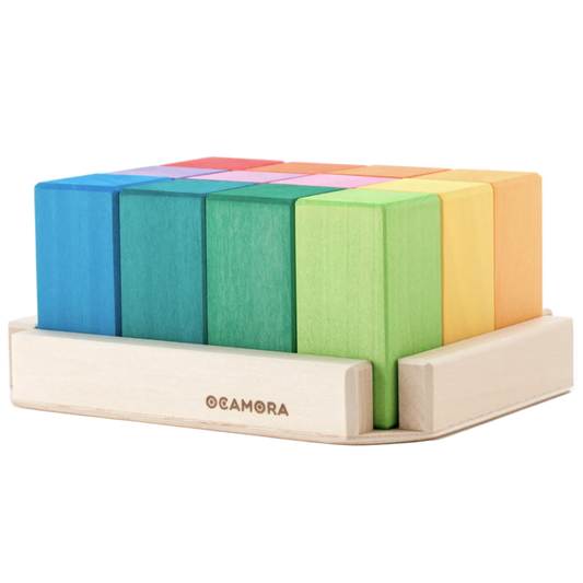 Ocamora Rectangular Prisms Classic met kleurrijke regenboog houten blokken