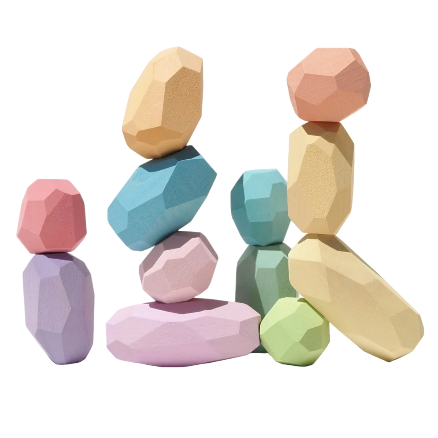 Ocamora Teniques Pastel houten vormen voor open einde speelgoed