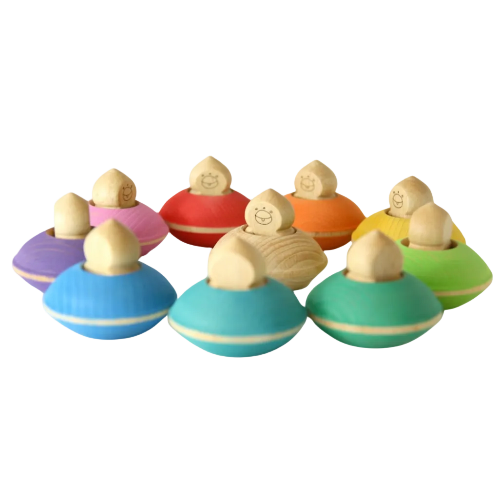 Ocamora houten UFO’s in regenboogkleuren voor fantasierijk vrij spel