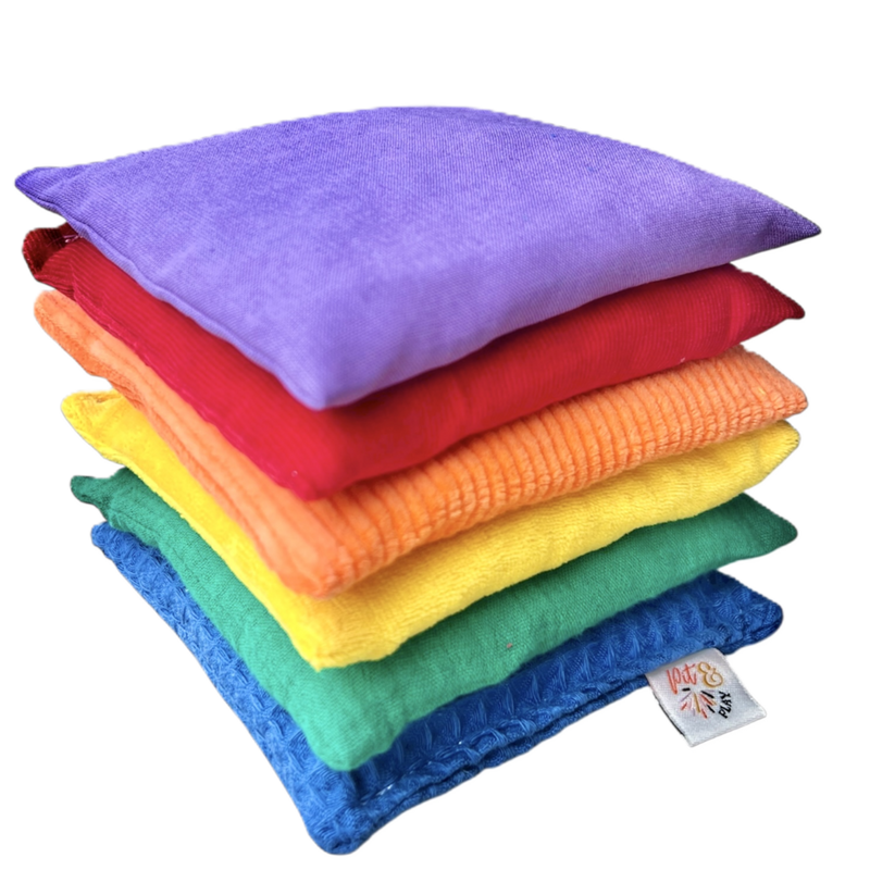 Pit and Play Pittenzakjes Regenboog Set 6 stuks | Sensorisch Speelgoed | Intoplay