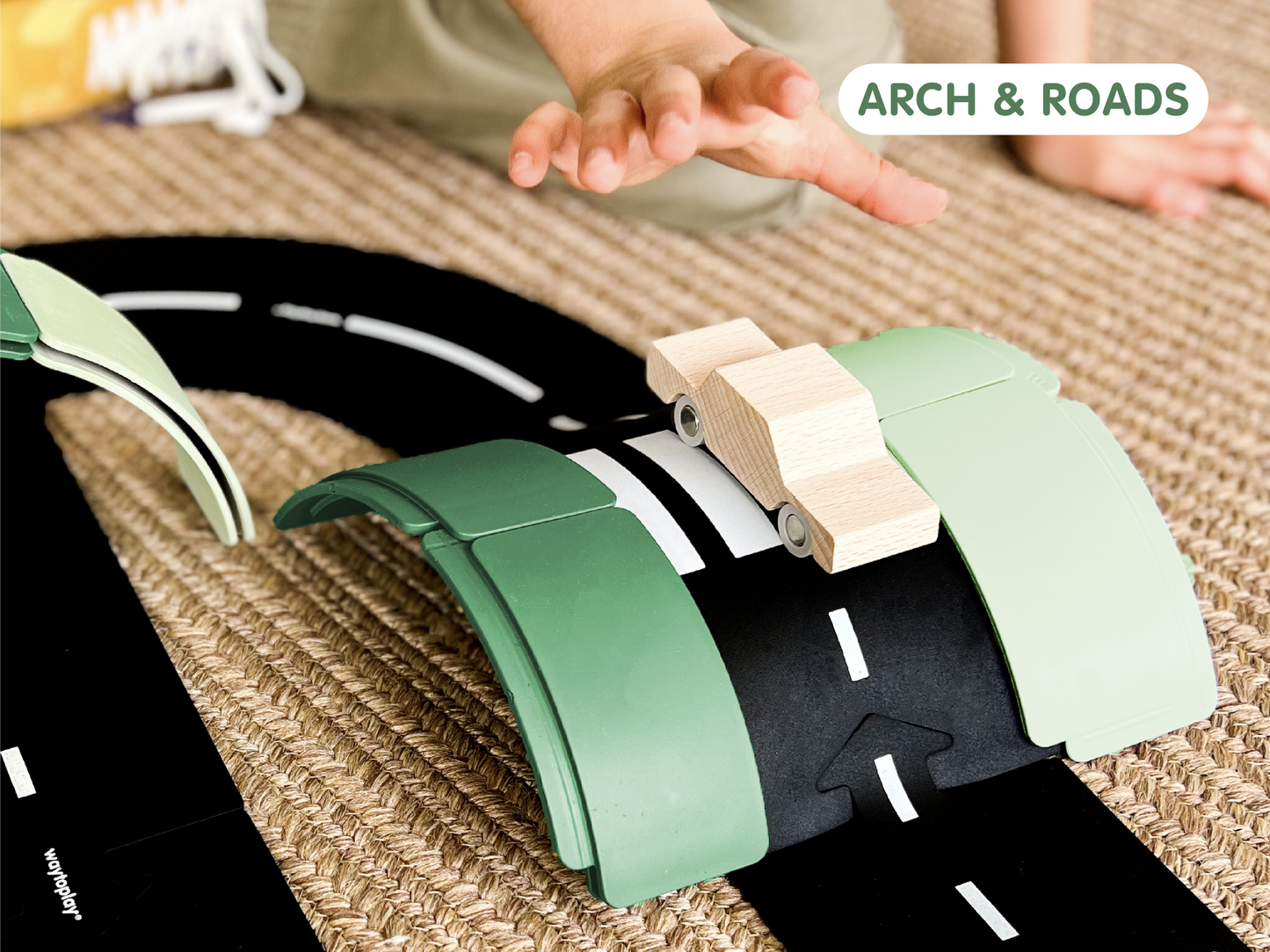 Waytoplay Arches Builder Set gecombineerd met Waytoplay wegen