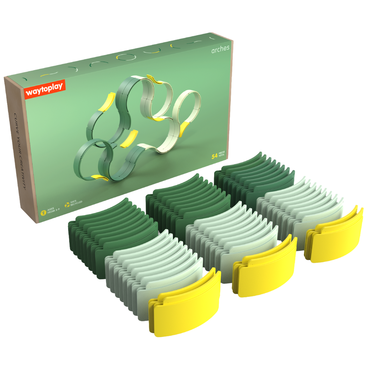 Waytoplay Arches Builder Set met kleurrijke bouwbogen