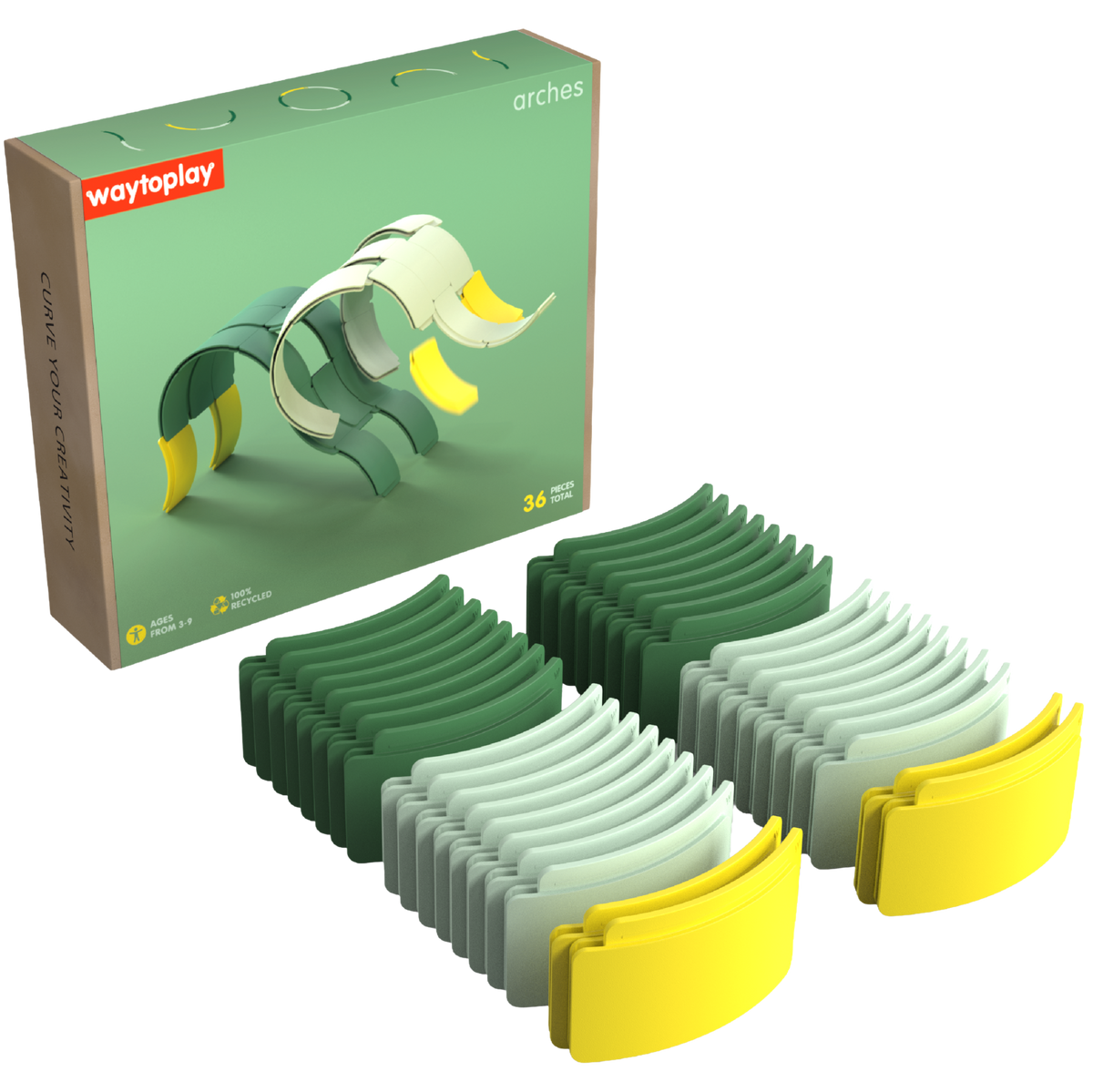 Waytoplay Arches Creator Set met kleurrijke bouwbogen