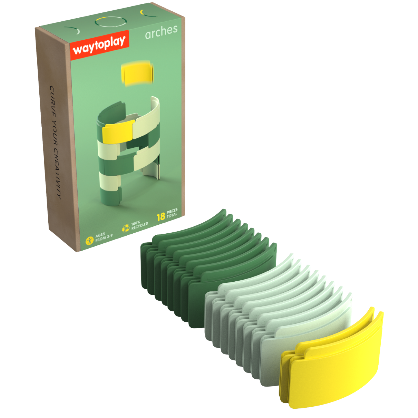 Waytoplay Arches Starter Set met kleurrijke bouwbogen