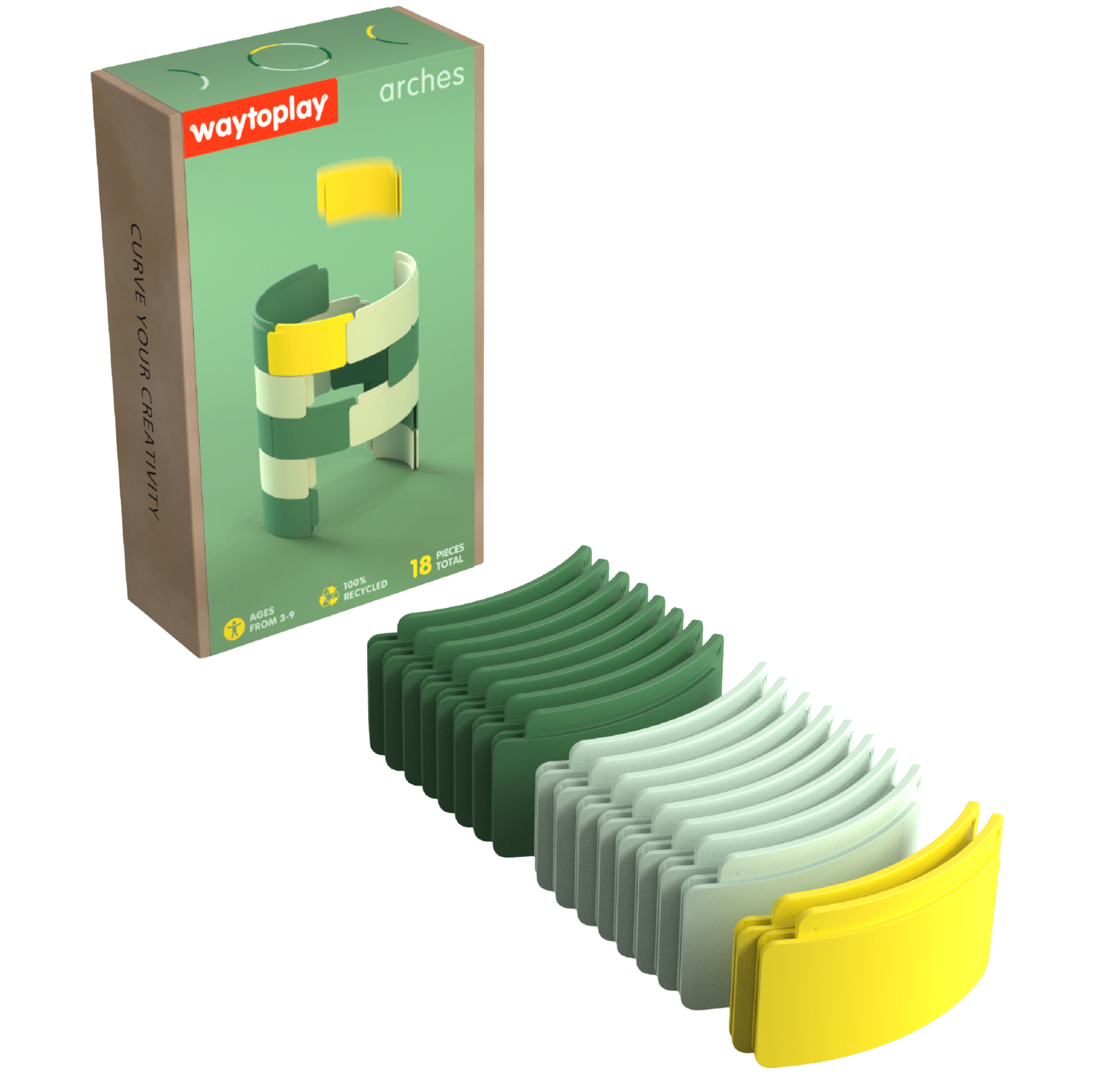 Waytoplay Arches Starter Set met kleurrijke bouwbogen