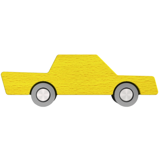 Waytoplay Heen en Weer Auto Geel van hout