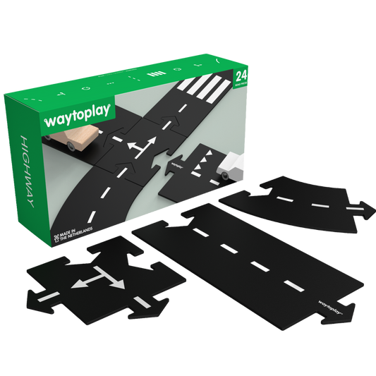 Waytoplay Highway verpakking met inhoud van 24 flexibele wegdelen