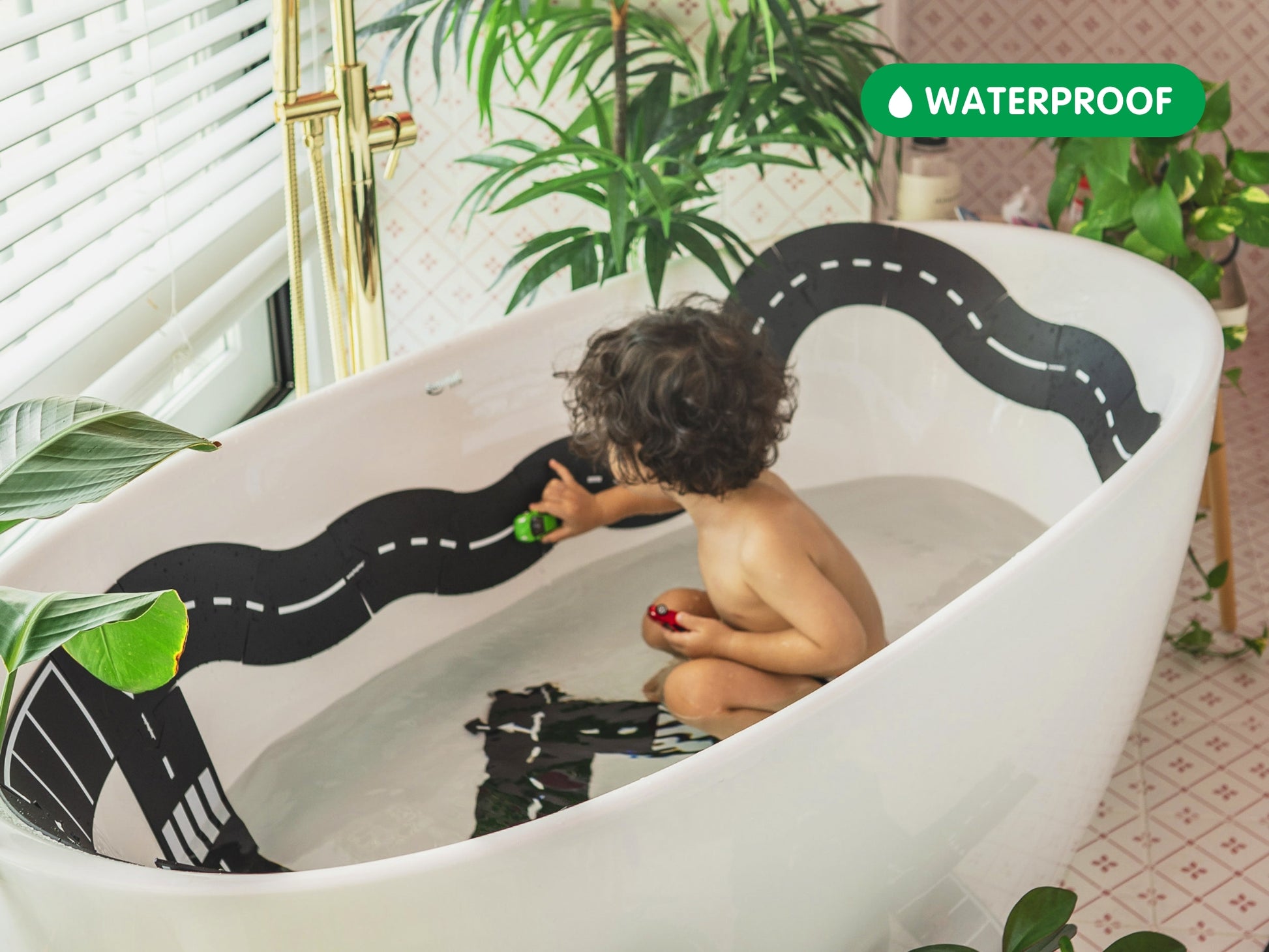 Waytoplay Highway flexibele autobaan gebruikt als waterproof speelgoed in bad