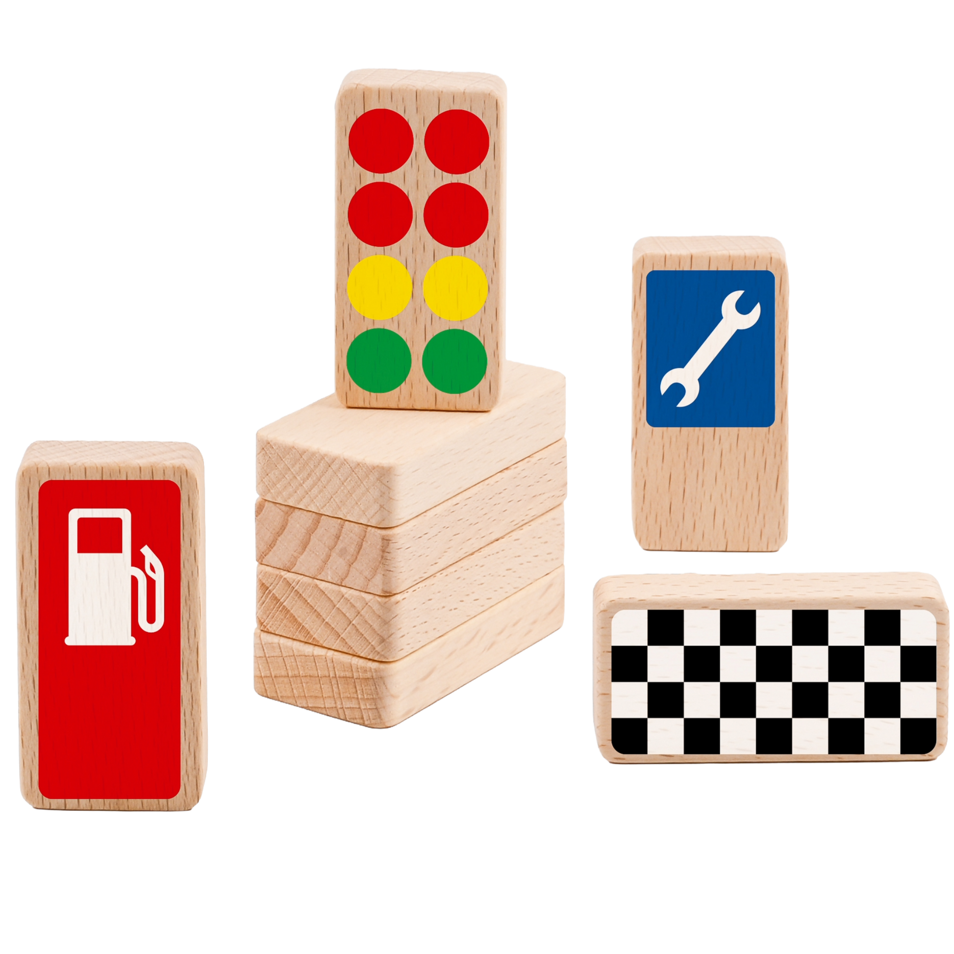 Waytoplay Race Signs houten raceborden set met startlicht, finishvlag en raceborden