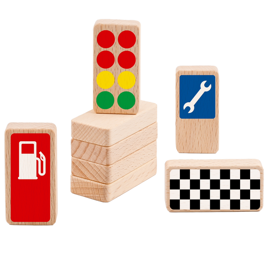 Waytoplay Race Signs houten raceborden set met startlicht, finishvlag en raceborden